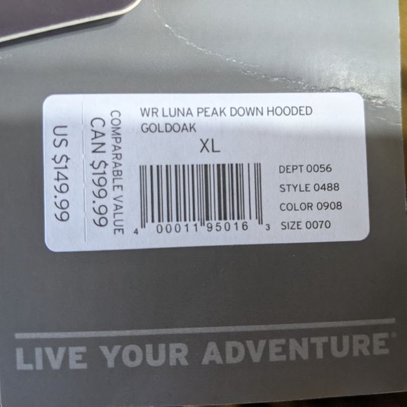 EDDIE BAUER DOWN Bronze Gold  Puffer Hooded Wiinter Coat XL New NWT - Picture 6 of 8